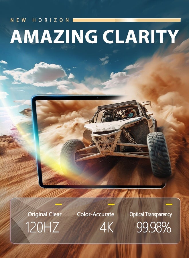 عبوة من قطعتين من واقي الشاشة لجهاز iPad Air مقاس 11 بوصة (M3 2025/M2 2024) - غشاء زجاجي مقوى لجهاز iPad Air A3266/A3267/A3270/A2902/A2903/A2904 مع واقي عدسة كاميرا واحد، واقي شفاف عالي الوضوح مقاوم للخدش بصلابة 9H - Image 3